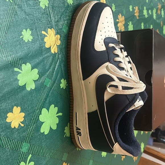 Navy and white Nike Air Force 1 Men’s Sneakers - Picture 4 of 10